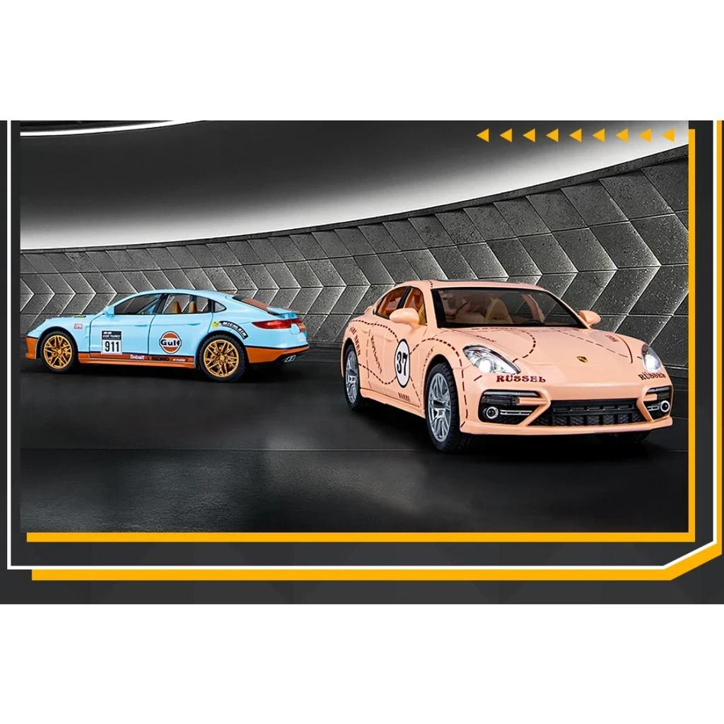 1/24 Porsche Panamera GULF Supercar Alloy Diecasts & Toy Vehicles Metal Toy Car Model Sound and Light Collection Toy