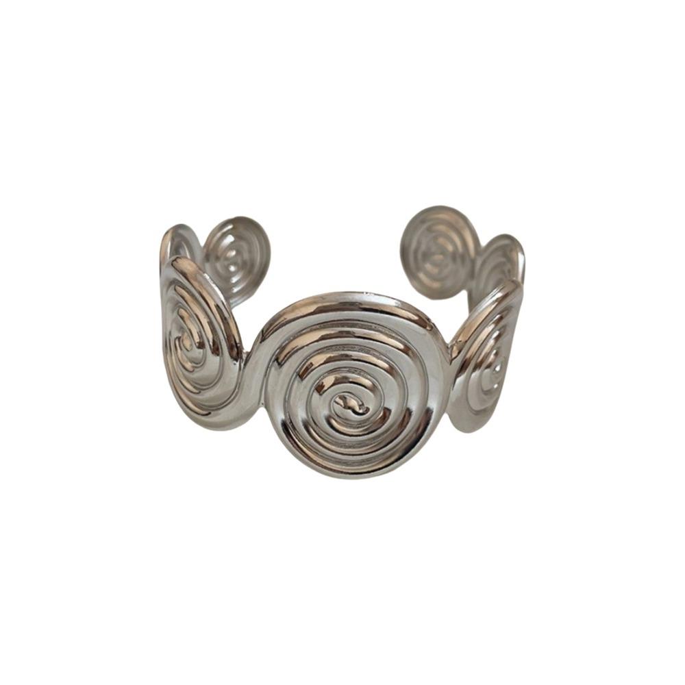 Metal Cuff Bangle Bracelet Non-Fading Women Wristband Fancy Spiral Arm Bracelet  Party