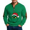 Christmas Men's Outdoor Zipper Long Sleeved Casual Top Sweatshirt