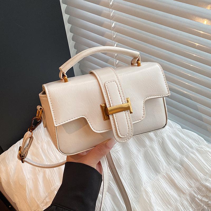 

New high-end handbag bag women s fashion versatile messenger bag retro simple niche design shoulder bag белый