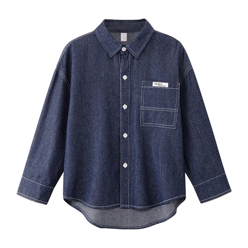 Zuoxi Boys' Long Sleeve Denim Shirt