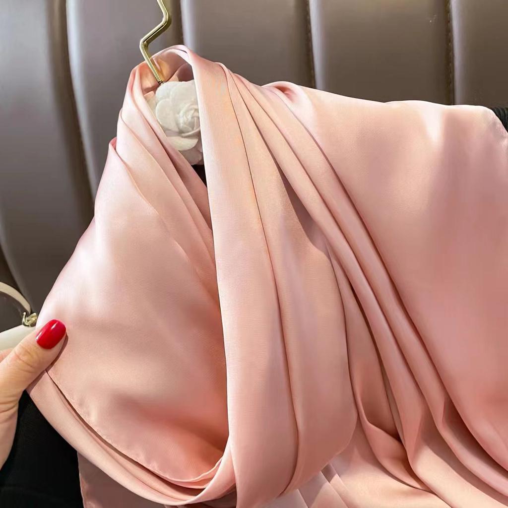 New solid colour anti-silk scarf spring and autumn sunscreen beach towel female silk scarf outside the air conditioning shawl
