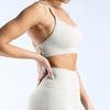 Seamless Matte Nylon Yoga Bra With Cross Back Design For Fitness And Workout