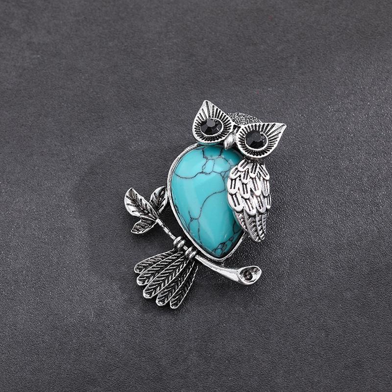 Vintage Cross Owl Crystal Stone Pendant Necklace for Men and Women - Classic Creative Design