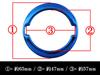 BRIGHTZ 4-Piece Blue Stainless Steel Center Wheel Cap Rings for Skyline V37 (SID-ETC-SMA-036) - Fits ZV37, YV37, HV37, HNV37, RV37, and 37 models