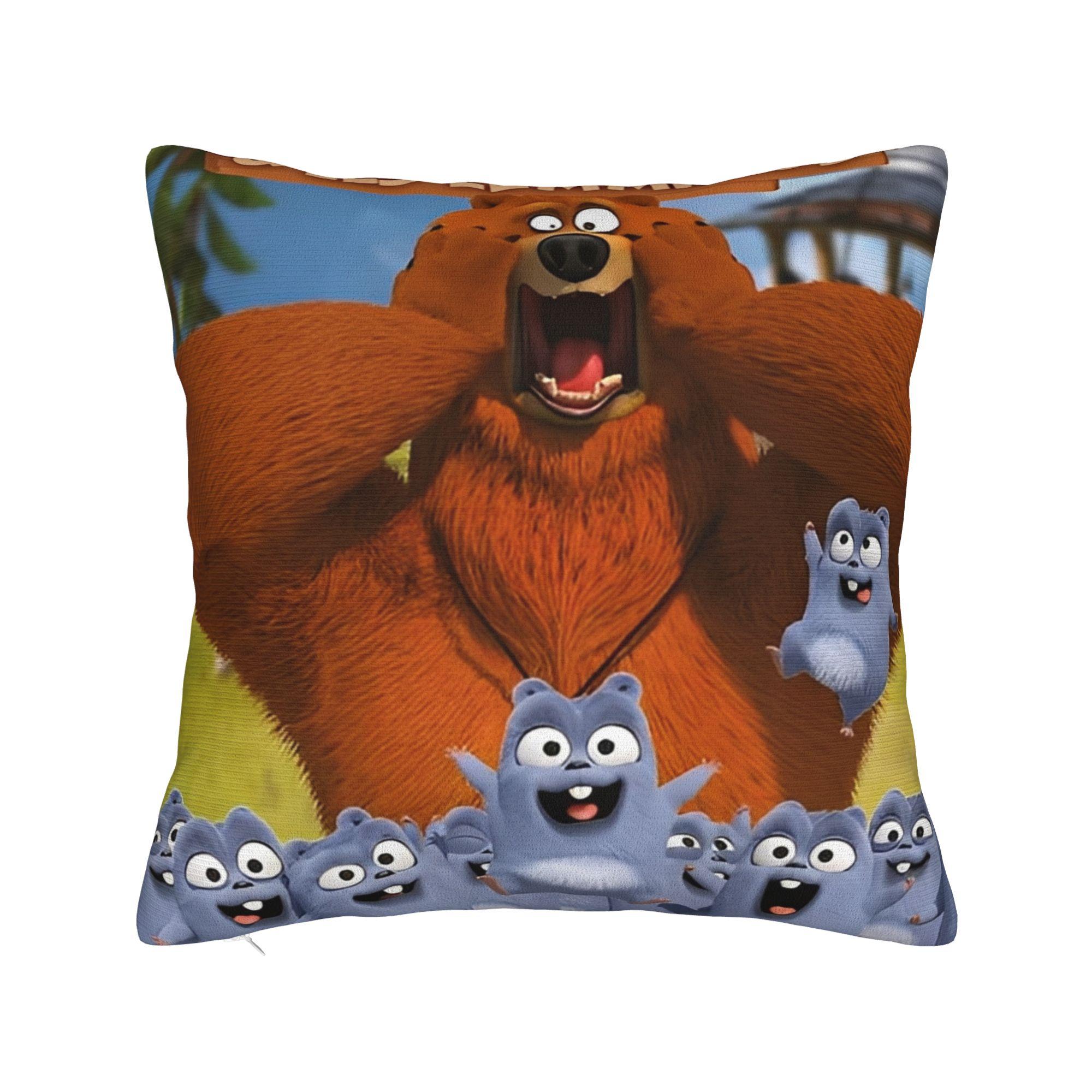 Decorative Pillowcase Grizzy and The Lemmings Cartoon Accessories Home  Pillow Case Cover Square Multi-Size 12x12Inch