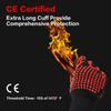 LMETJMA Grill Gloves 1472° F (800° C) Extreme Heat Resistant BBQ Cooking Gloves Oven Mitts Non-Slip Silicone Baking Glove KC0284