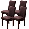 4pcs Jacquard Stretch Chair Covers Dining Room Elastic Slipcovers Stretchable Seat Cover Dustproof Chair Protective Home Decor