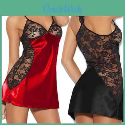 Elegancki damski komplet bielizny nocnej z koronkowymi ramiączkami, koszulka nocna, babydoll
