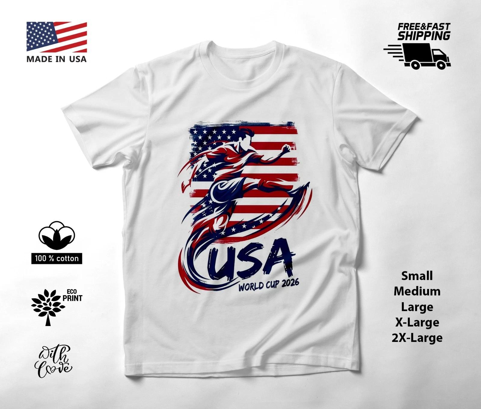 USA - NEW United States World Cup 2026 Football Soccer Fans T-Shirt Tee Shirt XXXL