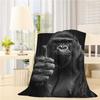 Coperta in Pile con Stampa Gorilla Pollice in Su, Plaid Ultra Morbido per Tutte le Stagioni per Divano e Sonnellini, Design Moderno con Animali, Idea Regalo per la Casa