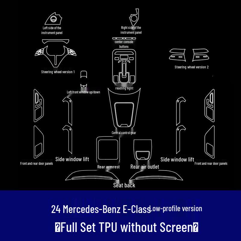 25-Pack Mercedes-Benz E-Class E300L/E260L Navigation Screen Protective Tempered Film