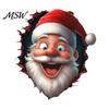 Holiday Interior Wall Decor Funny Santa Toilet Sticker, Christmas Lid Decal, Self-Adhesive, 3D Home Party Supplies Hole Waterproof PVC Sticker
