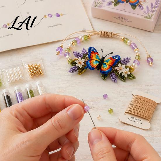 Bead Embroidery Craft Set DIY Beaded Bracelet Making Kit Beginner-Friendly Animal Unique Jewelry Crafting Beadwork for Adults Lovers Weaving