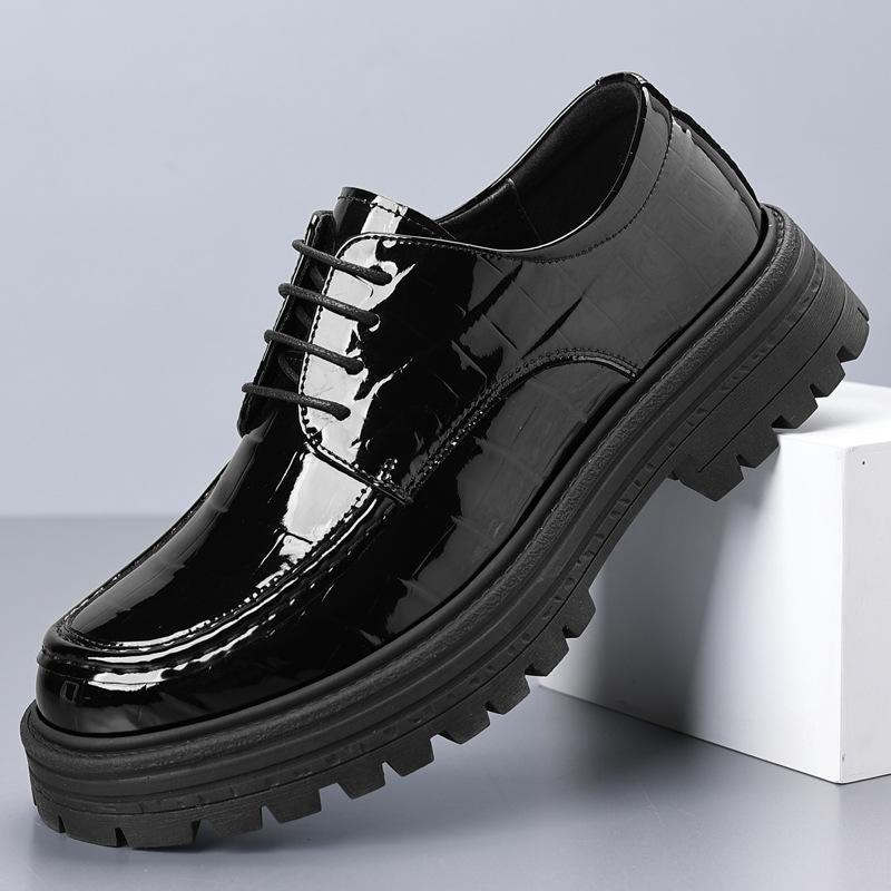 Spring new men's shoes youth round head tooling shoes low top big head Martin boots casual trendy British style