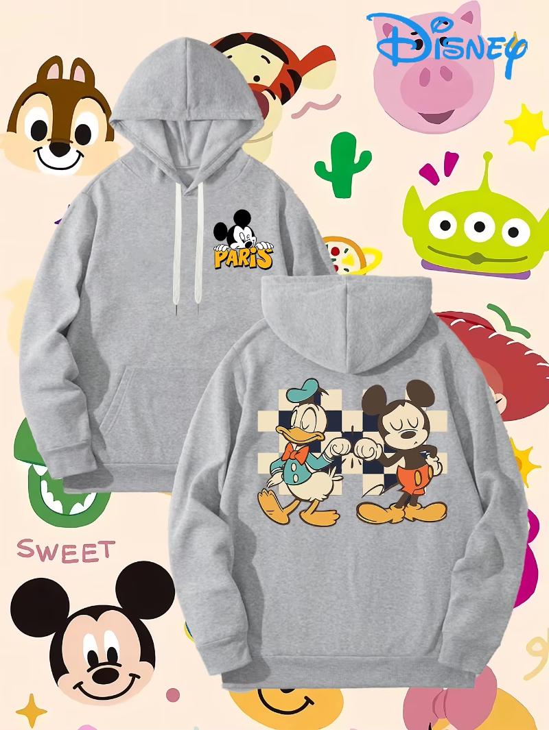 

Disney Микки Маус и Дональд Дак Совместный Дизайн Повседневный Худи с Кулиской Повседневная Одежда 3XL