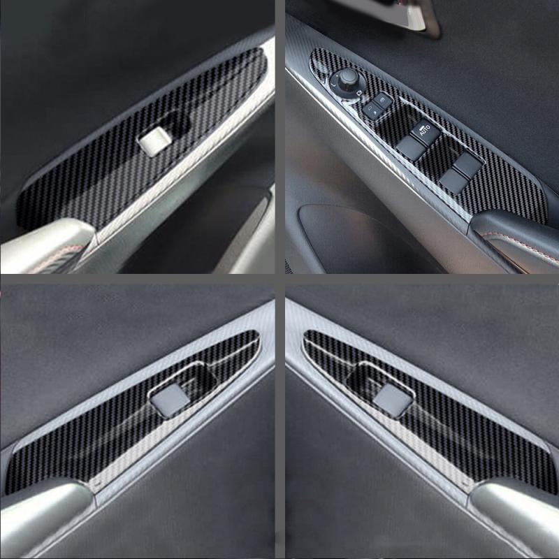 LHD RHD For Mazda 2 Demio 2015- ABS Black Window Lift Switch Glass Rise Button Panle Center Conlose Gear Shift Panle Cover