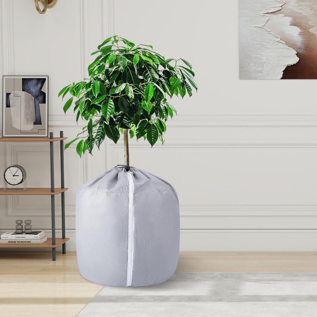 Pflanzen Winterschutz Topf mit Kordelzug & Reißverschluss Verdicken Kälteschutzhülle Vollfolien Isolierabdeckung für Topfpflanzen