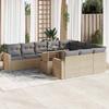 VidaXL Garden Lounge Set 11 Pcs with Beige Cushions Wicker 3326390