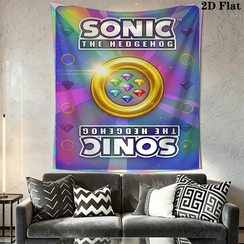 Hedgehog Sonic Boost Wall Hanging Printed Fabric Blanket Decorative Tapestries for Bedroom Living Room Home Decor