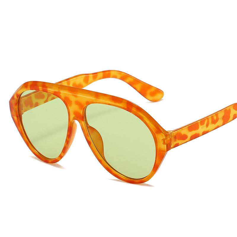 

Retro Big Frame Women Circular Sunglasses Pilot Black Round Gradient Cool Men Sunglasses One Piece Designer Sun Glasses MULTI