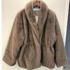 Autumn and winter thickened high-quality mink hair jacket waist slim green fruit collar imitation fur coat warm fur top women