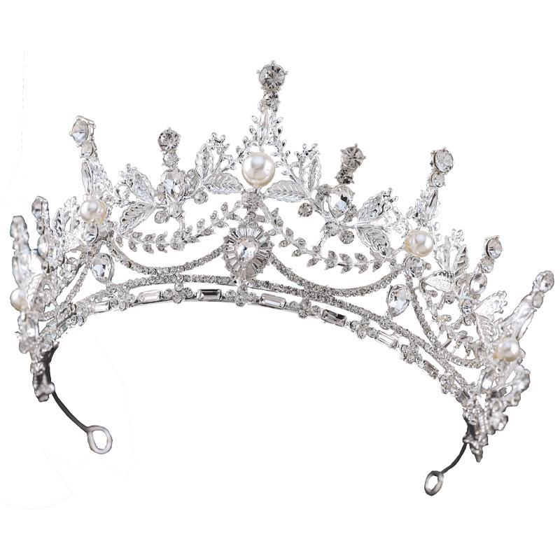 Elegant Pearl & Rhinestone Bridal Crown - European & American Fashion Hair Accessory for Weddings, Birthdays, and Evening Wear
