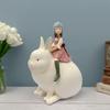 Nordic creative home decoration rabbit statue resin handicraft animal sculpture home living room room study room decoration