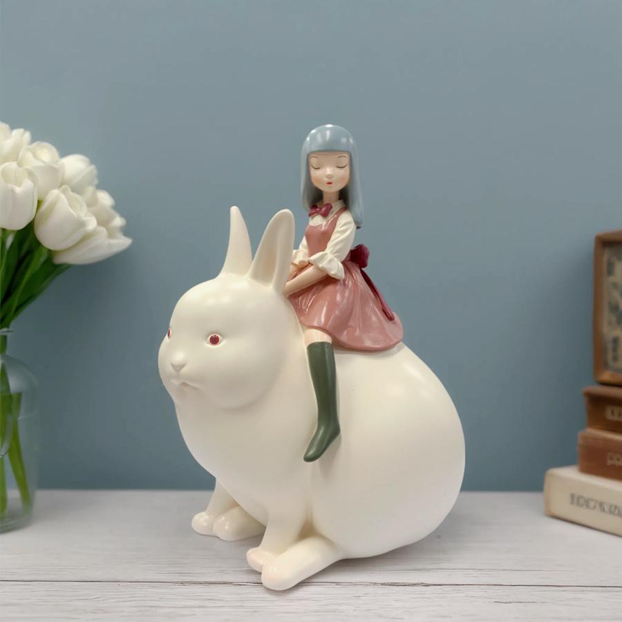 Nordic creative home decoration rabbit statue resin handicraft animal sculpture home living room room study room decoration