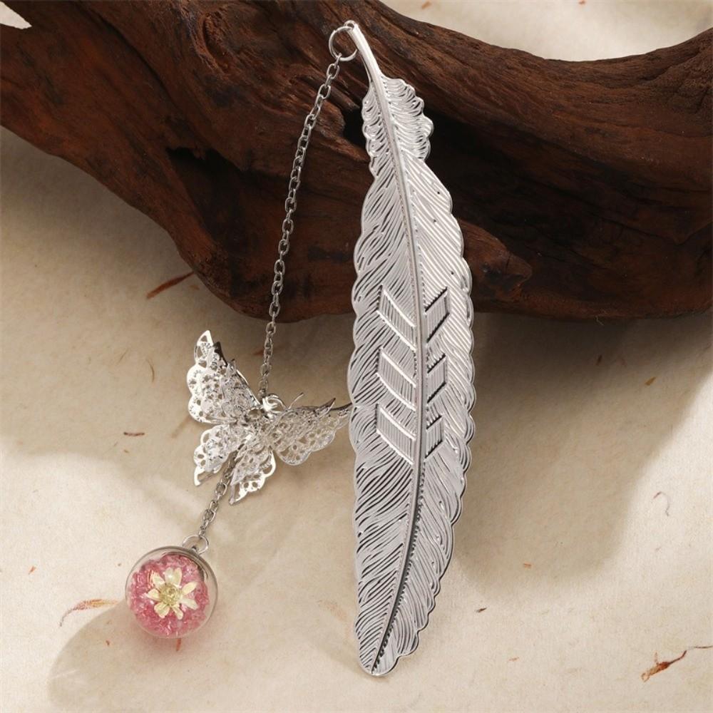 Butterfly Eternal Flower Bookmark Multi-Color Chinese Style Page Marker Feather Bookmark Student