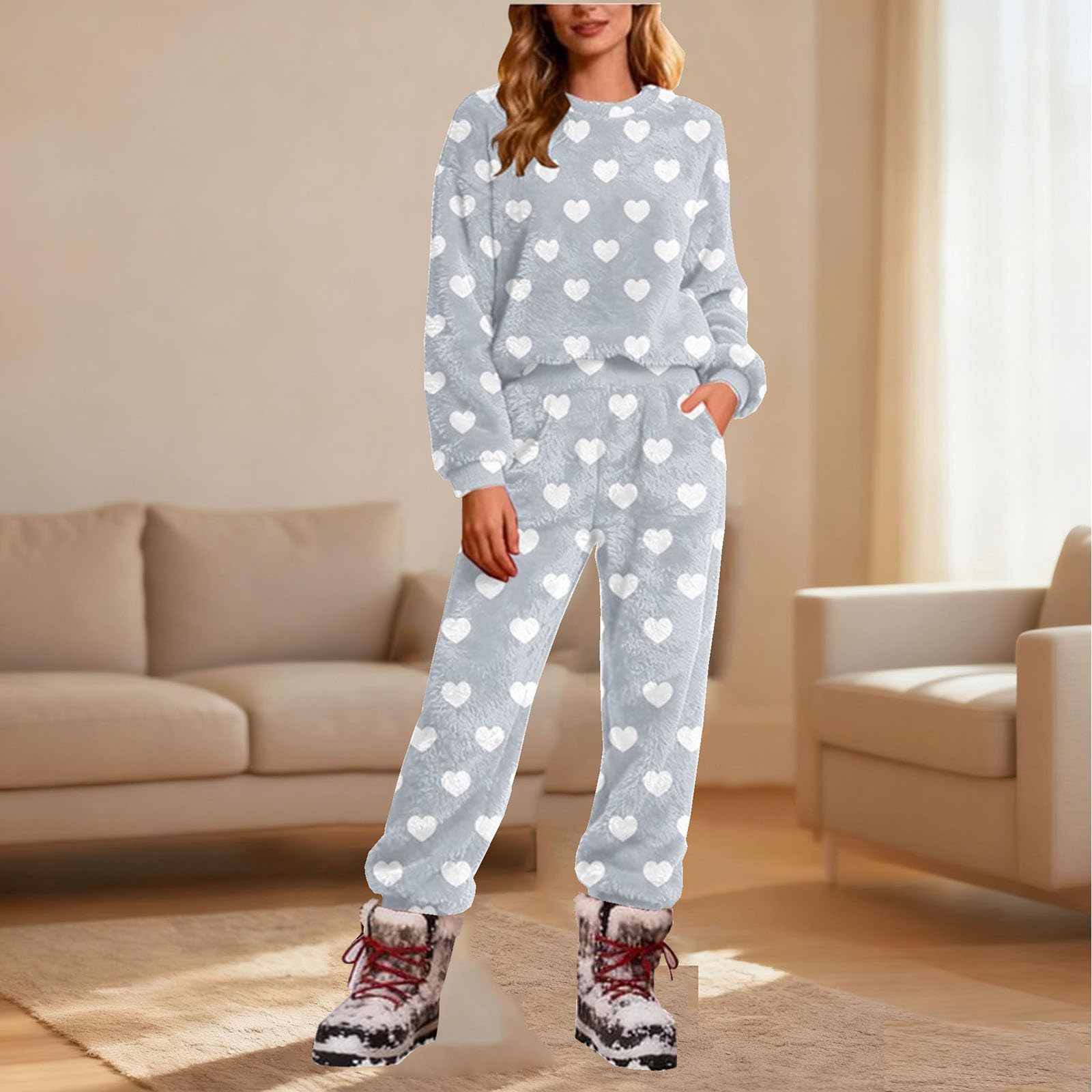 

Женский комплект с карманами Свободные топы+брюки XL синий