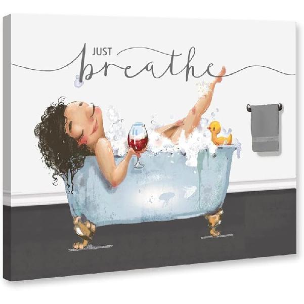 

Genius Decor - Современное Забавное Настенное Искусство для Ванной Комнаты Желто-Серый Три Гуся в Ванне Картина Печать Декор на Холсте (Утки) синий