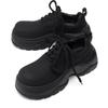 Daddy Shoes Men's Black British Yuantong Muffin Thick-soled Versatile Matte Premium Derby Shoes 24242-R