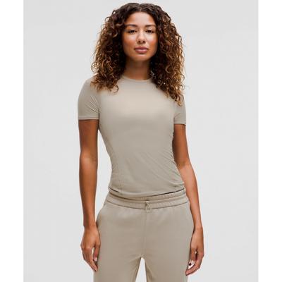 Wundermost Ultra Soft Nulu Hip Length Crewneck Shirt Riverstone