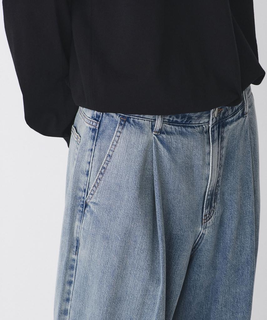 MUSINSA STANDARD Linen-Like Semi-Balloon Denim Pants [Sky Blue]