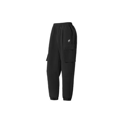 Li Ning Trainingsserie Einfarbig Schmetterlingsstickerei Bündchen Weite Sporthose Damenhose Schwarz AYKS952-1