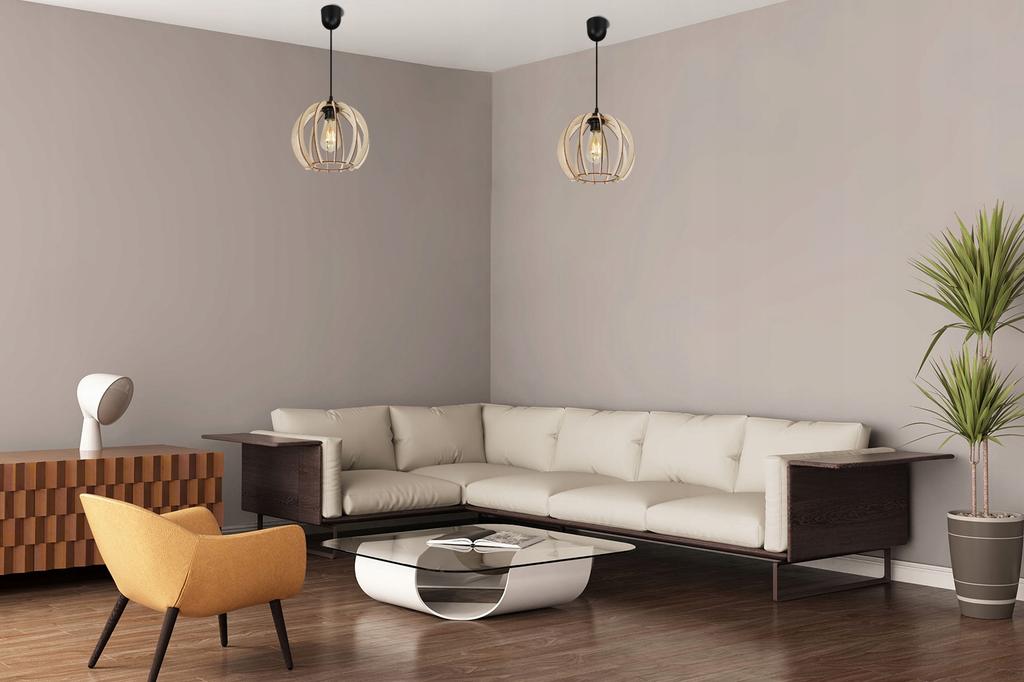 MODERN WOODEN LED CEILING HANGING LAMP