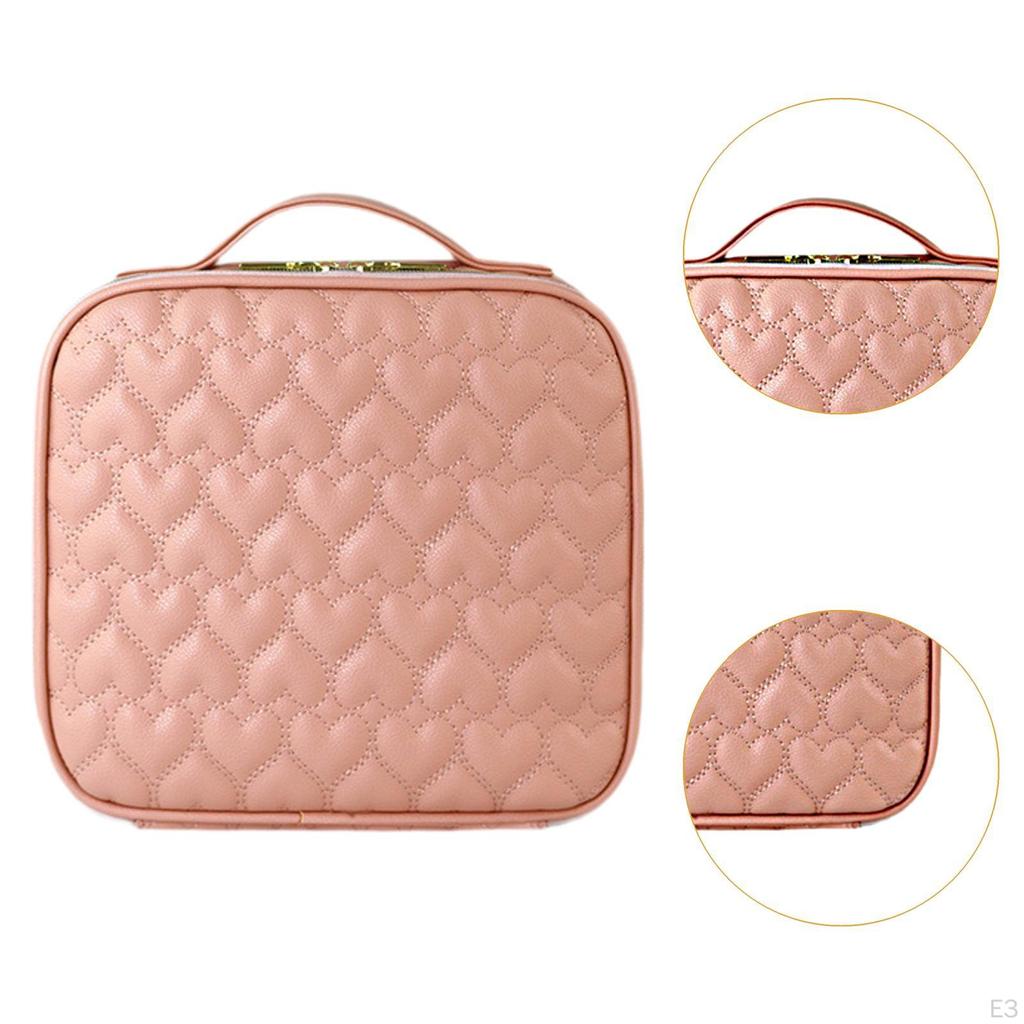 Cosmetic Bag with Handle Makeup Case Organizer Portable for Eyeshadow