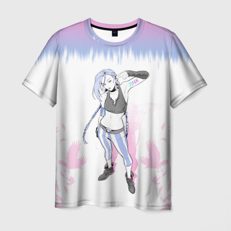 

Аніме Arcane League Jinx Graphic 3D Printed T-Shirt Чоловіки Жінки Короткий рукав O-образним вирізом Футболка Casual Harajuku Y2k Верхній одяг S