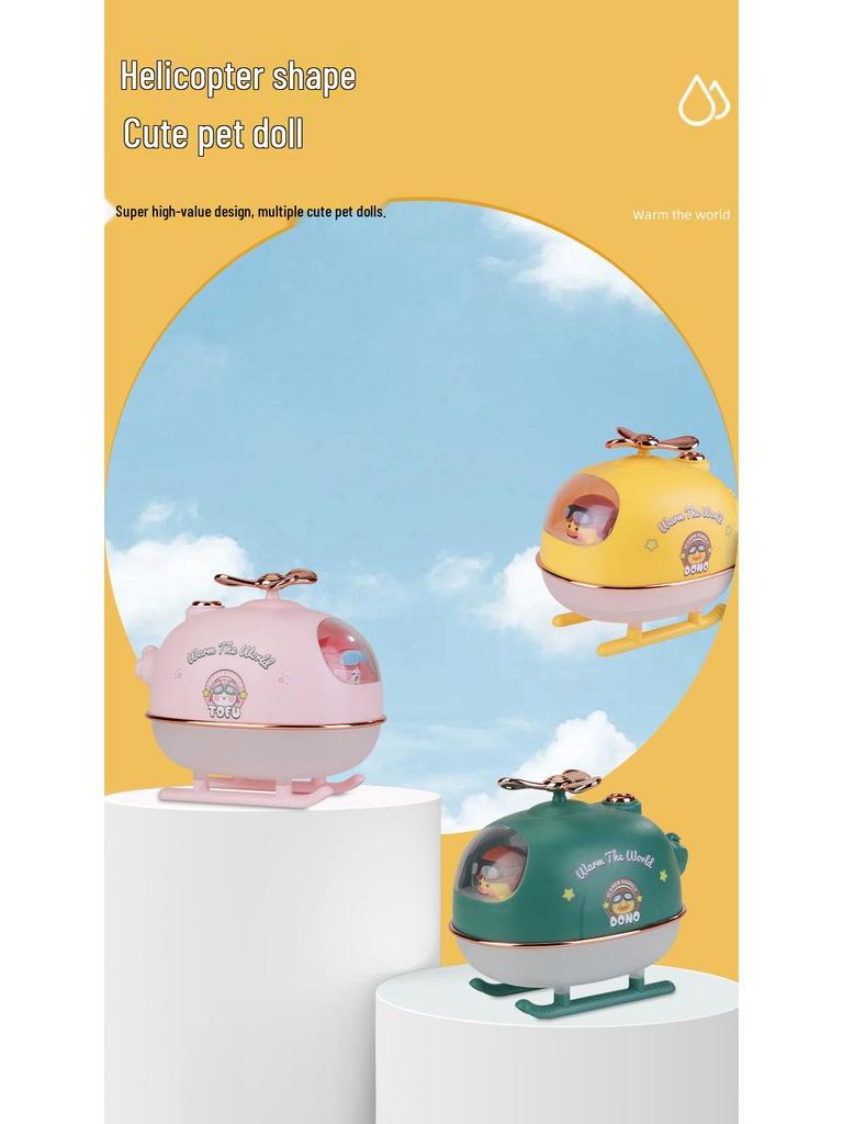 Helicopter-Shaped Desktop Humidifier: Large Mist Volume Mini Air Aromatherapy Purifier for Pets and Home