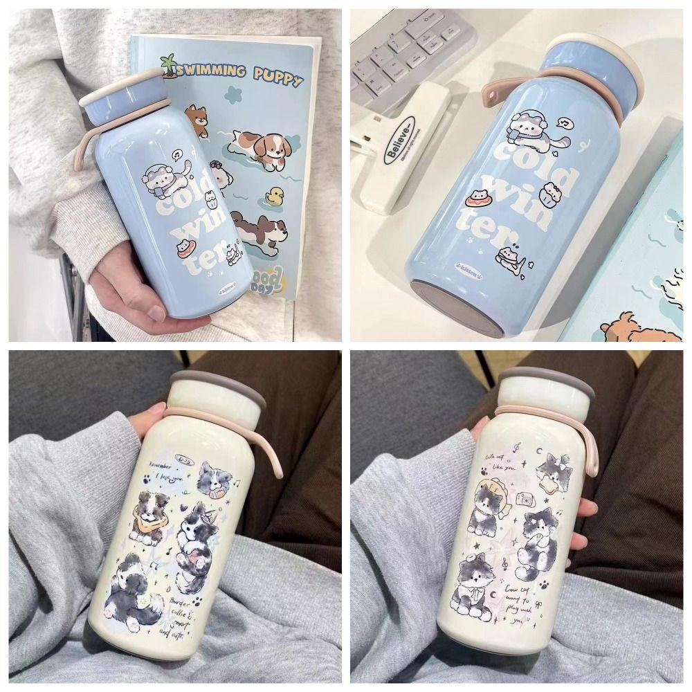 Stainless Steel Cute Cat Thermos Cup Large Capacity Cute Cat Thermos Bottle Autumn