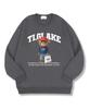 TI.GLAKE Shopping Bear Oversized Double-Sided Sweatshirt Dark Gray