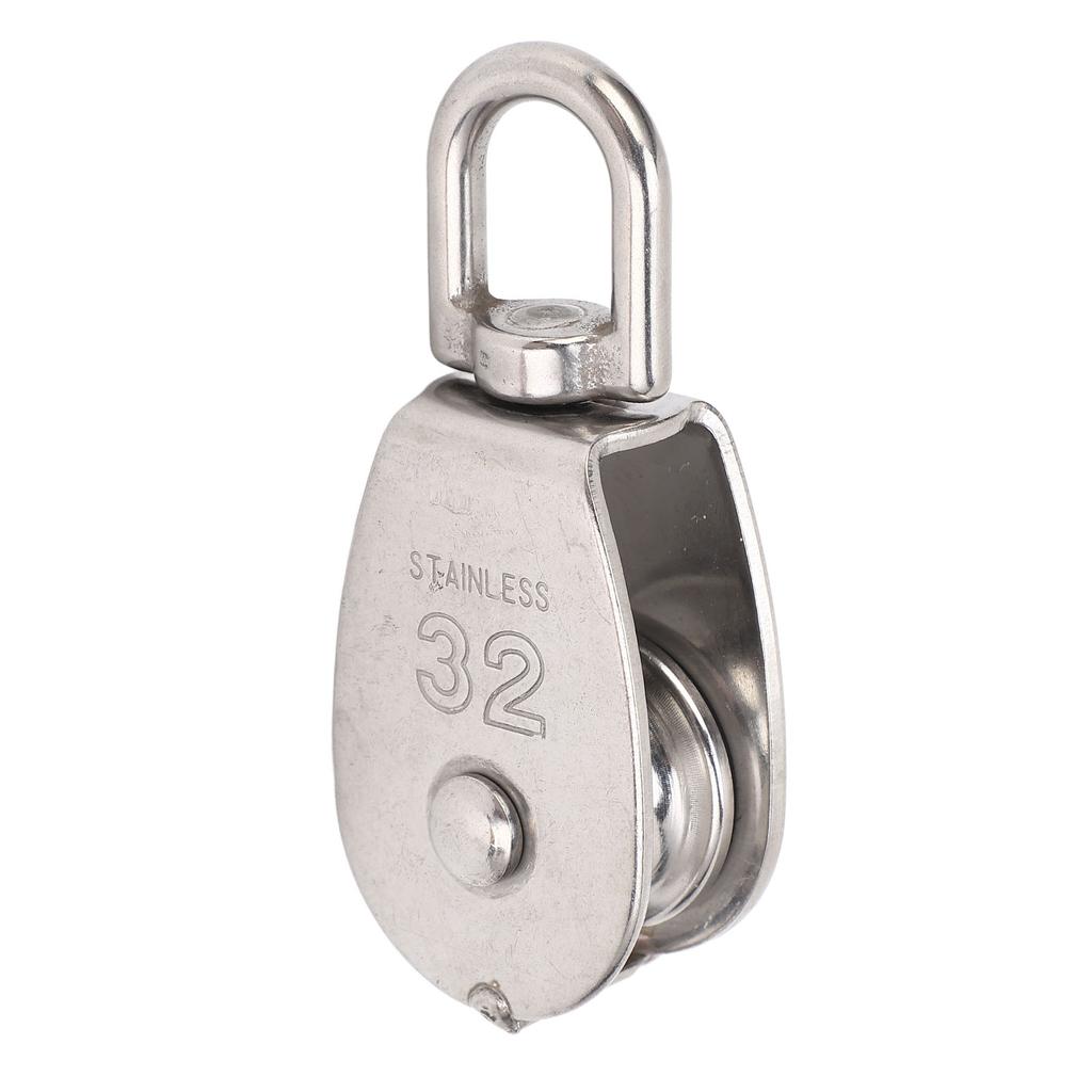 Marine Pulley Stainless Steel Lifting Single Pulley Block Wire Rope Hanging Towing Wheel for Sailboats Yachts Ship