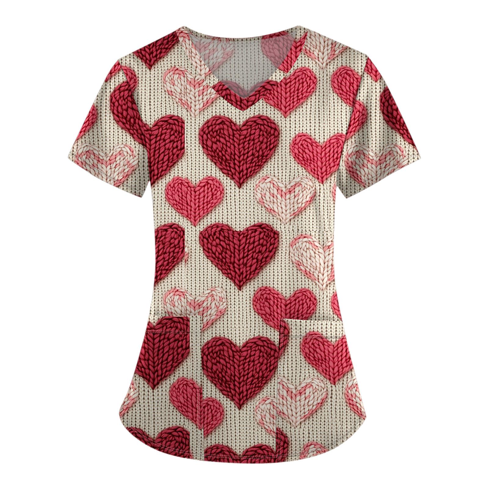 

Женский модный комбинезон с коротким рукавом и V-образным вырезом, с карманом, на День святого Валентина, с принтом, топы, одежда L бежевый