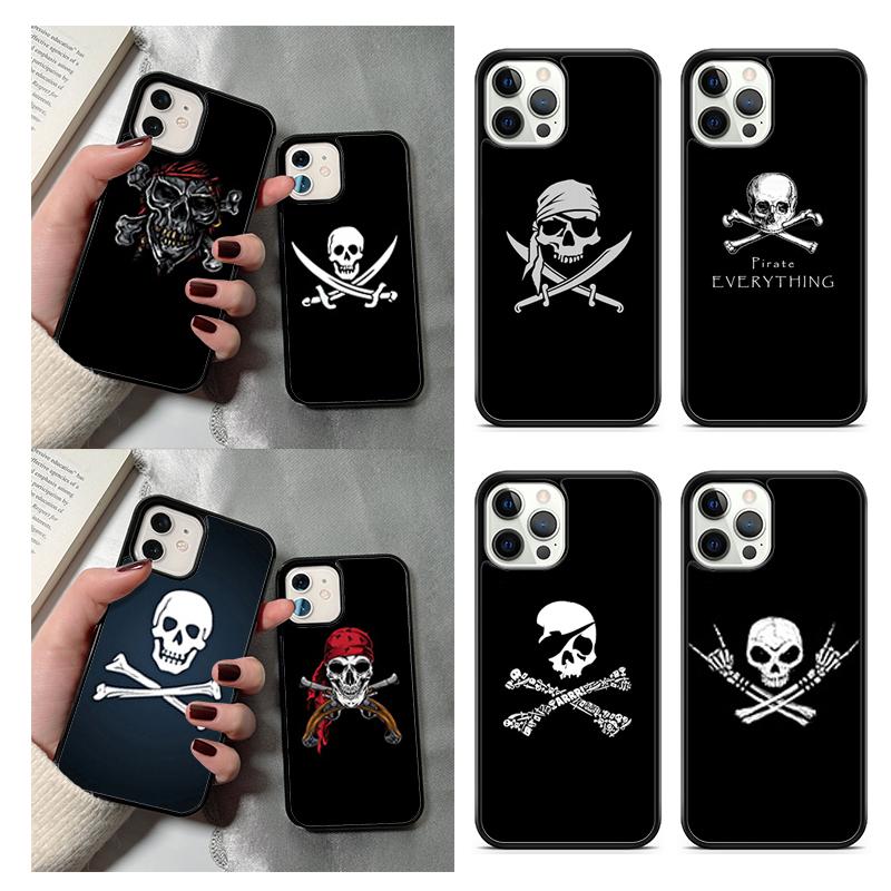 Pirate Skull Cross Bones Phone Case For iPhone 17 Air 14 15 16 16e 13 12 Max Cover For Apple 11 Pro Max Plus Coque