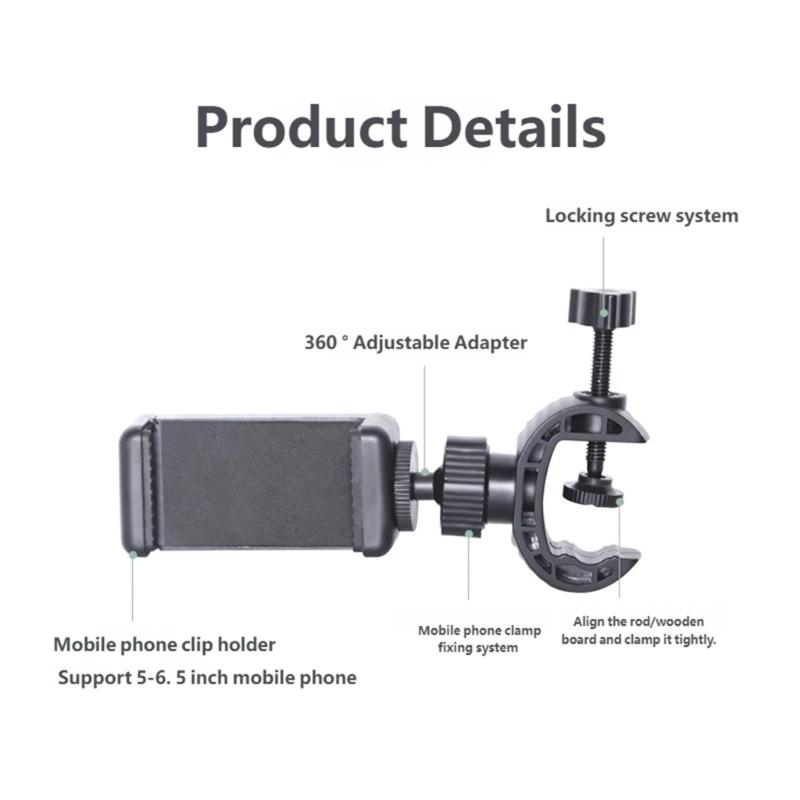 Lightweight Portable Phone Adapter Clip for 4.5 to 7 Inch Devices Perfect for Outdoor Travel Photography and Live Streaming