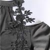 Spring Autumn Hollow Out Off Shoulder Applique Ruched Curved Hem Slim Flattering Versatile Top Fashion Casual Slim Fit Ladies Elegant Top
