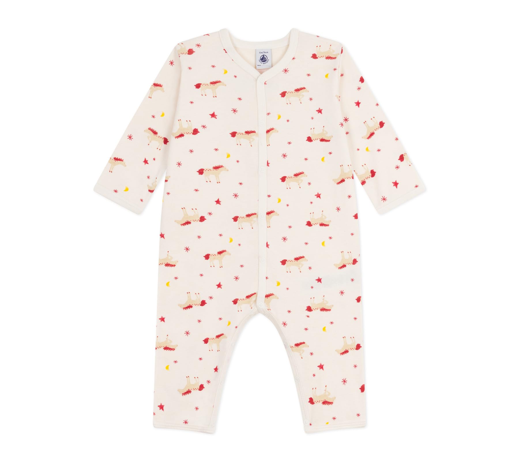 

Petit Bateau Footless Romper 6 67cm A0E0D, Off-White/Multicolor, Months,