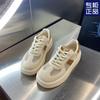 2025 Spring New Women's Shoes Mesh Thick-soled Muffin Shoes Heightened Small Casual Board Shoes Lace-up Breathable