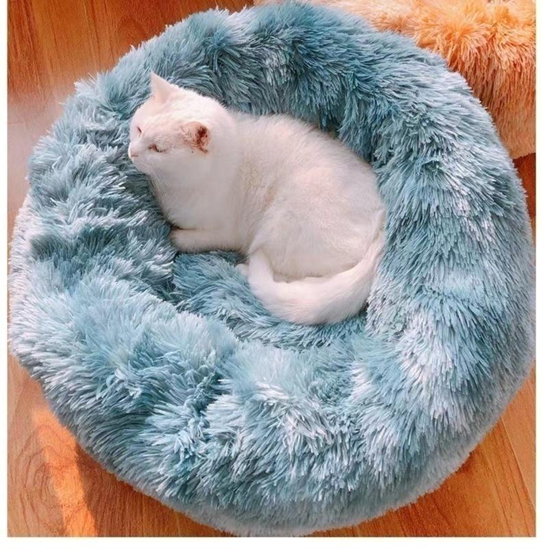 Donut Macaron Cat Dog Beds Sofa , Washable Round Cat Pillow Cushion Pet Bed